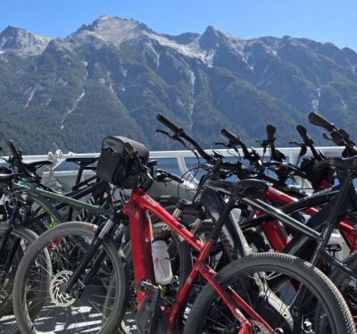 Margaret Gleason Cycling on the  tour with redspokes